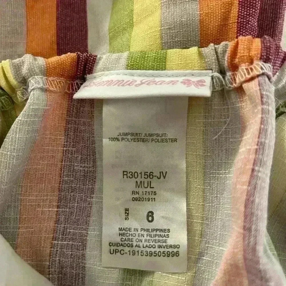 Bonnie Jean Girls Striped Romper Size 6. - Picture 5 of 7